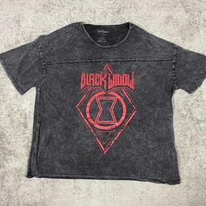Marvel Black Widow Shirt Womens 2X Black Her Universe City Tour Distressed